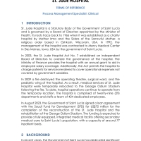 St. Jude Hospital, Saint Lucia -  Process Management Specialist: Clinical 